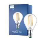 Philips Master Ultra Efficient LED E14 Pear Filament Clear 2.3W 485lm - 827 Extra Warm White | Replaces 40W